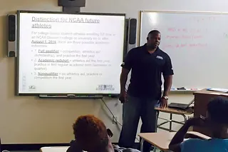 Teaching the difference between a full qualifier, an academic redshirt, and a nonqualifier to a classroom of students
