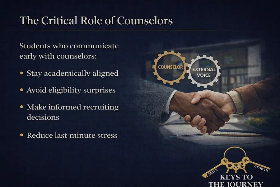 Slide titled the critical role of counselors